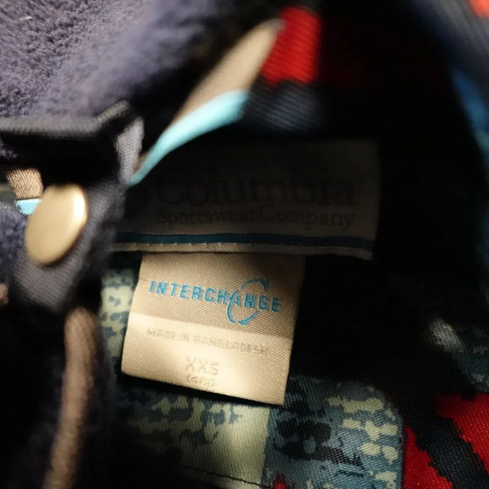 Columbia Bugaboo III Interchange Jacket Boys XXS (4-5) Red Blue‎ Omni-Tech